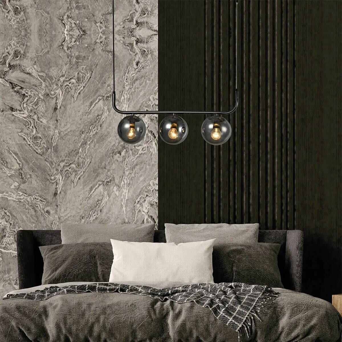 Potrójna lampa wisząca Alisa LP-005/3L BK Light Prestige kule przydymiony grafit