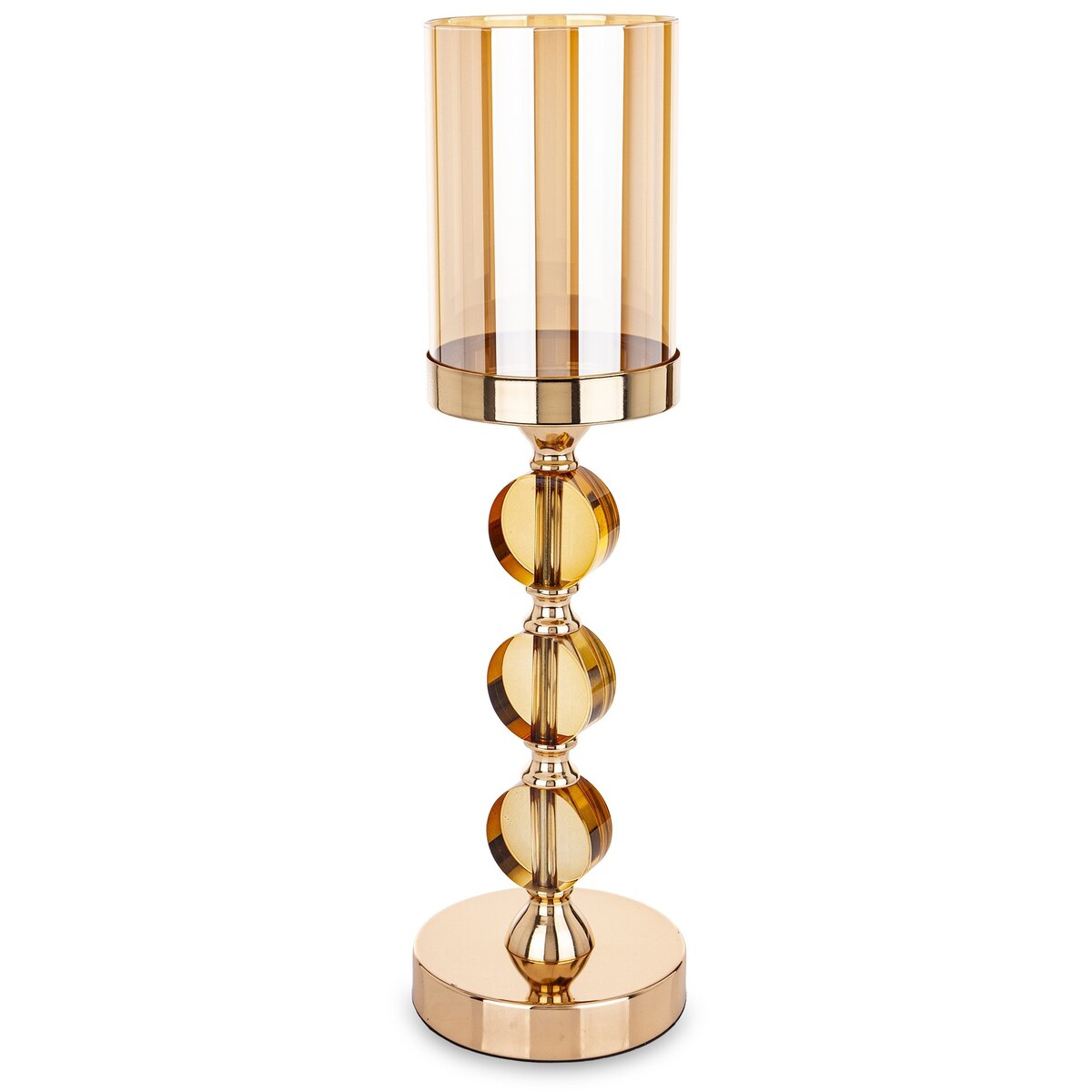 Świecznik złoty 42x12x12 cm LJUS 3 duże kule