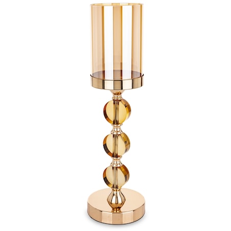 Świecznik złoty 42x12x12 cm LJUS 3 duże kule