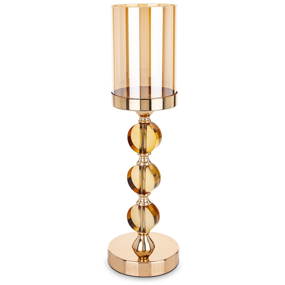 Świecznik złoty 42x12x12 cm LJUS 3 duże kule