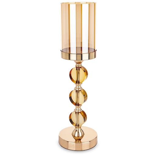 Świecznik złoty 42x12x12 cm LJUS 3 duże kule