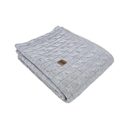 Koc dzianinowy kaszmir 200x220 cm – VERONA200 POPIEL