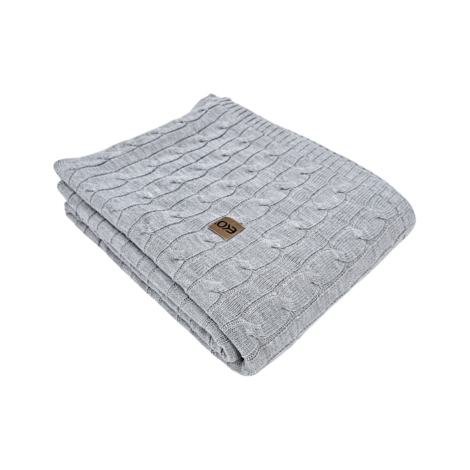 Koc dzianinowy kaszmir 200x220 cm – VERONA200 POPIEL