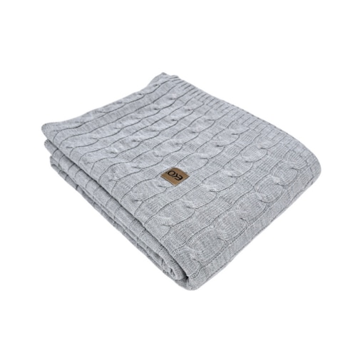 Koc dzianinowy kaszmir 200x220 cm – VERONA200 POPIEL