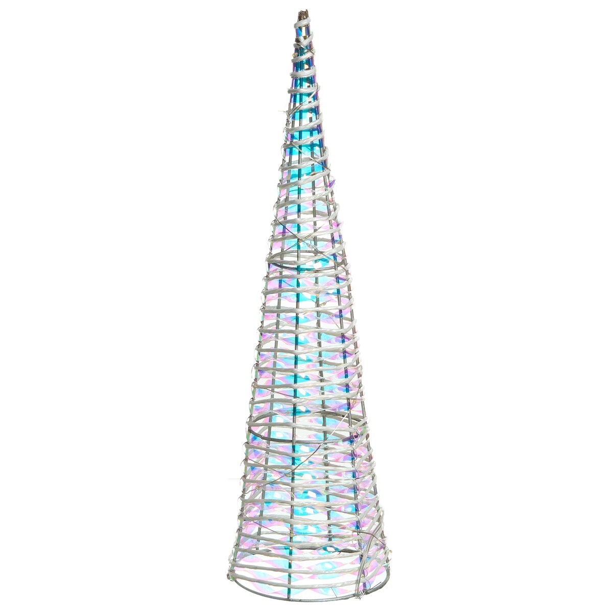 Zestaw 3 dekoracji świątecznych LED SONDER 40/60/80 cm Choinka Biały