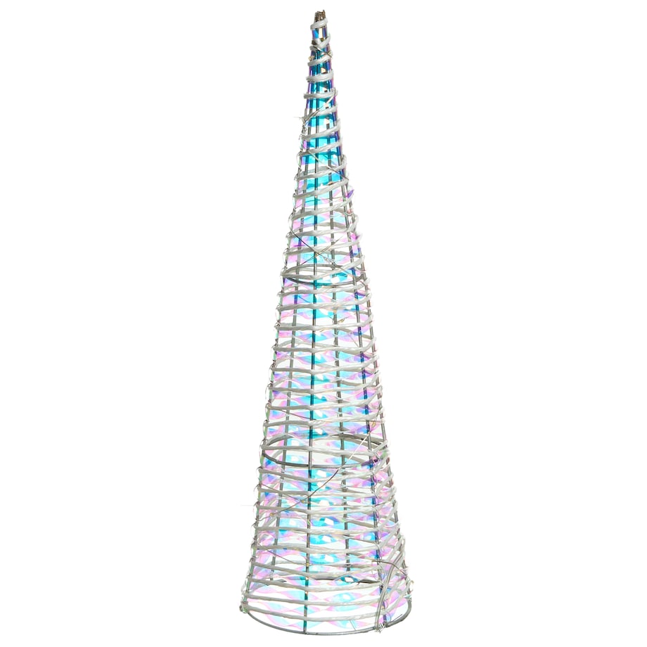 Zestaw 3 dekoracji świątecznych LED SONDER 40/60/80 cm Choinka Biały