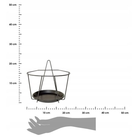 Kwietnik na ścianę metalowy GEOMETRYCZNY LOFTOWY czarny na doniczkę 22x20cm