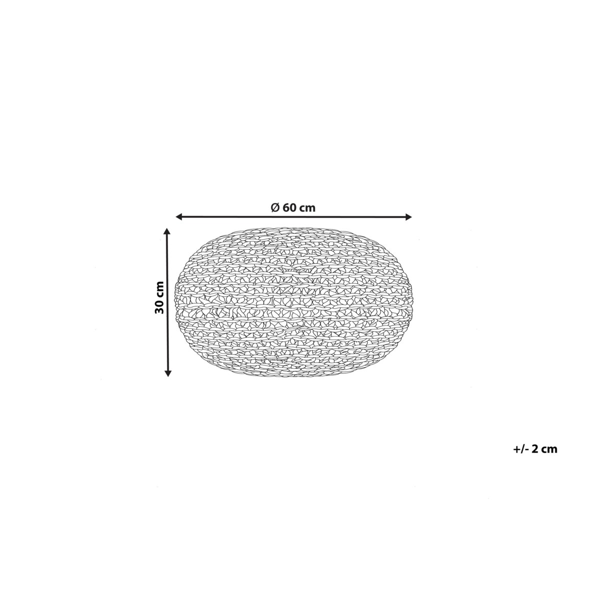 Puf z juty 60 x 30 cm czarny DUKKI