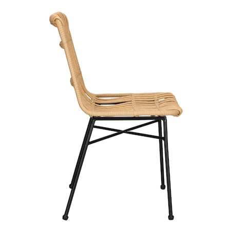 KRZESŁO Surabaya Z TECHNORATTANU czarne stalowe nogi