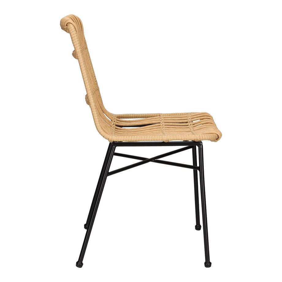 KRZESŁO Surabaya Z TECHNORATTANU czarne stalowe nogi