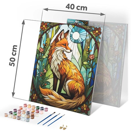 Malowanie po numerach obraz z ramą 40x50 Lisek 2 Massido