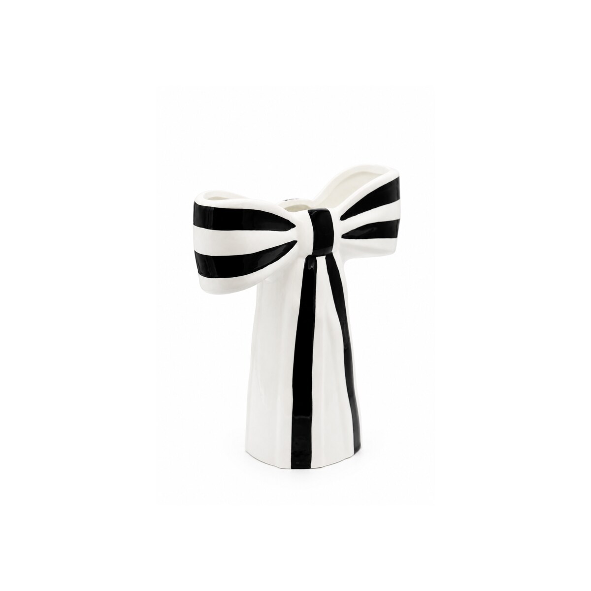 Wazon ceramiczny 25x21,5x9,4 cm KOKARDA w biało-czarne pasy