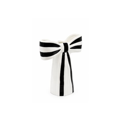 Wazon ceramiczny 25x21,5x9,4 cm KOKARDA w biało-czarne pasy
