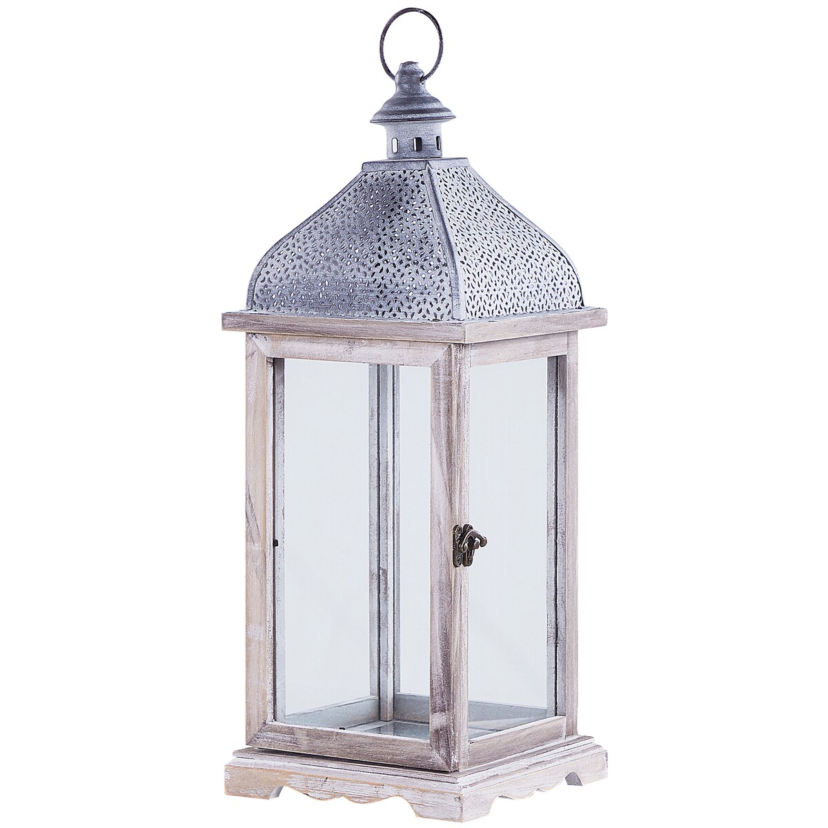 Lampion SAMAR Drewno sosnowe 47 cm Biały