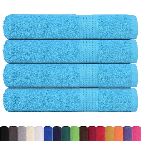 vidaXL Ręczniki, 4 szt., turkusowe, 100x200 cm, bawełna 100%