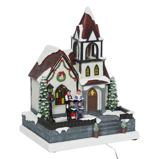Figurka świąteczna kościół, oświetlenie LED