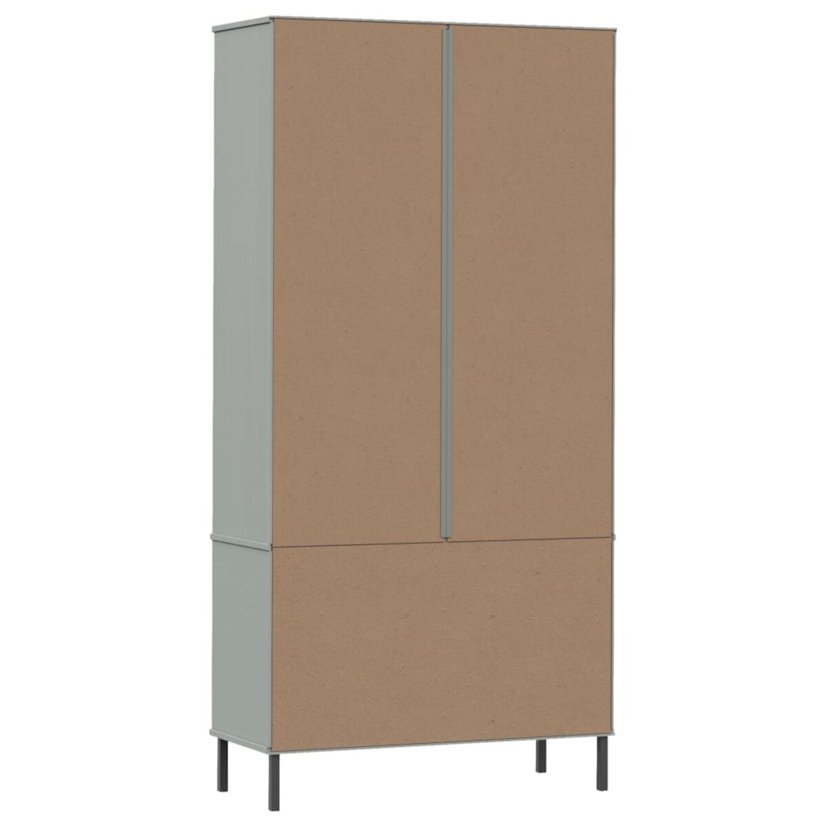 vidaXL Regał OSLO, metalowe nóżki, szary, 85x35x172,5 cm, lite drewno