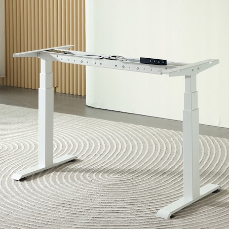 Biurko Elektryczne Podnoszone Białe 160 cm Regulowane 72-118 cm