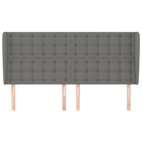 vidaXL Zagłówek uszak, ciemnoszary, 203x23x118/128 cm, tkanina