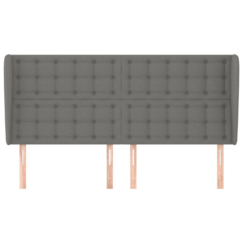 vidaXL Zagłówek uszak, ciemnoszary, 203x23x118/128 cm, tkanina