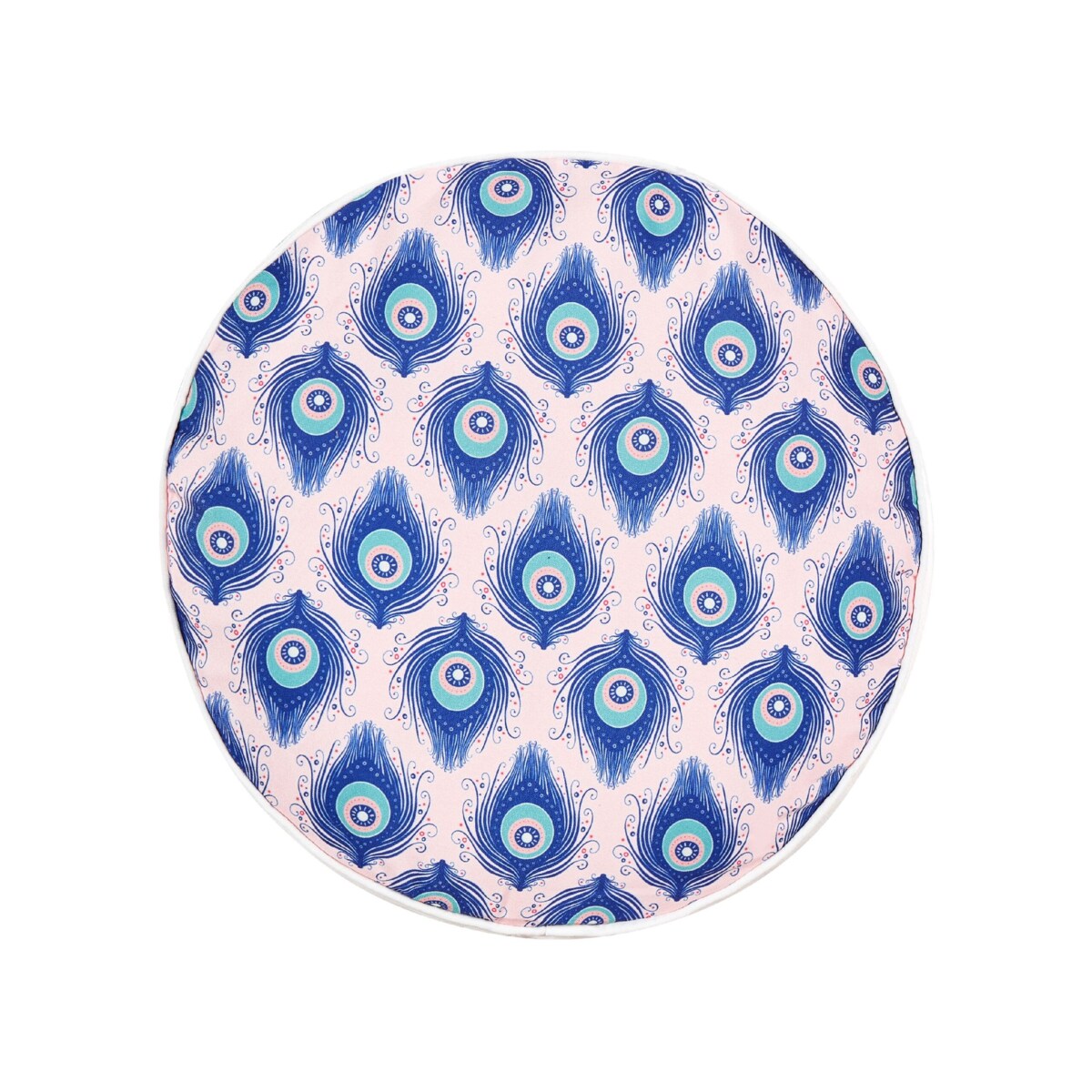 2 poduszki ogrodowe w pawie oczka 40 cm niebieski z różowym CERIANA