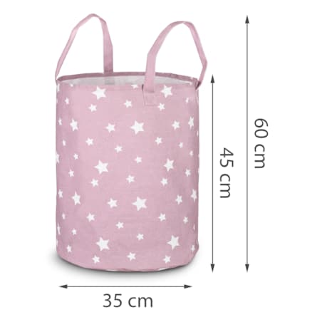 Kosz na zabawki akcesoria Nukido różowy w gwiazdki