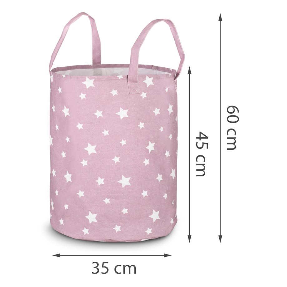 Kosz na zabawki akcesoria Nukido różowy w gwiazdki