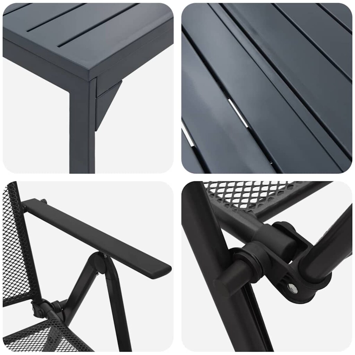 vidaXL Zestaw do jadalni w ogrodzie 9 pcs Stal