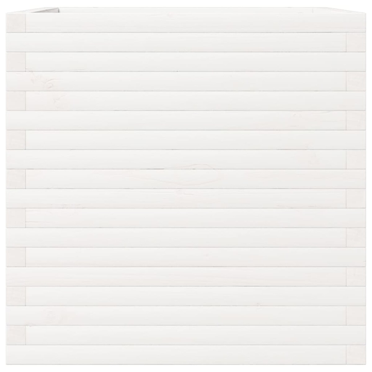 vidaXL Donica ogrodowa, biała, 70x70x68,5 cm, lite drewno sosnowe