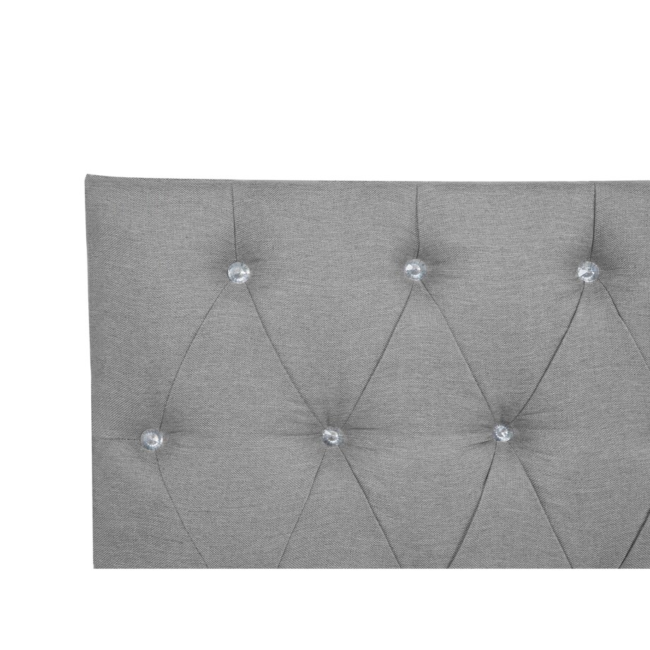 Łóżko kontynentalne tapicerowane 180 x 200 cm szare DUCHESS