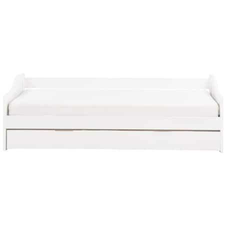 Łóżko wysuwane drewniane 90 x 200 cm białe LUNERAY
