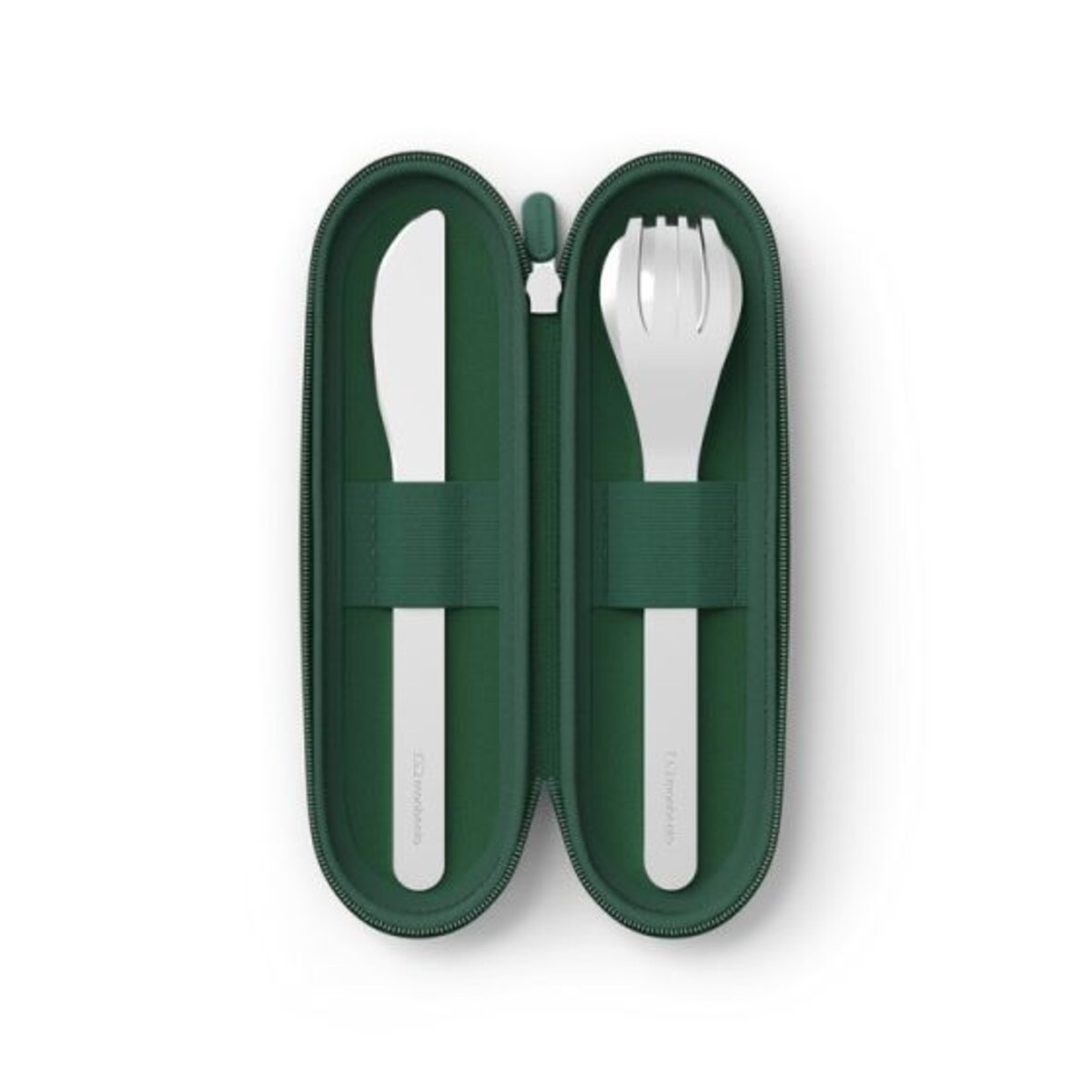 Zestaw sztućców podróżnych w etui (zielonym) Slim Nest Monbento