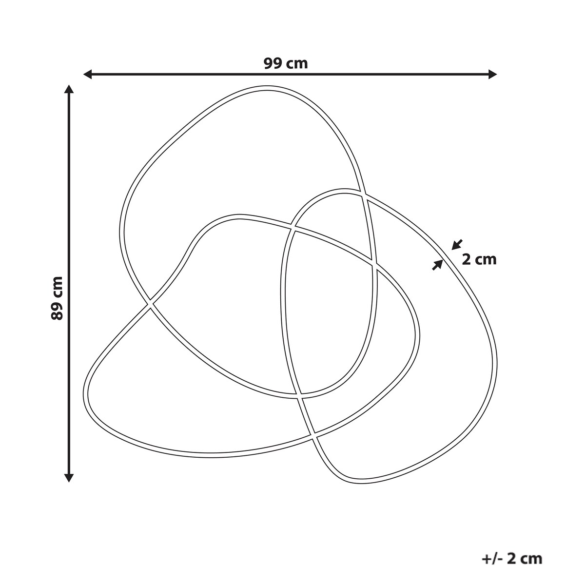 Lustro ścienne TAILLY 99 cm 89 cm Czarny