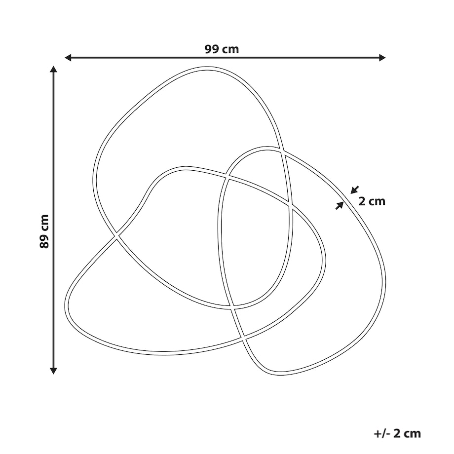 Lustro ścienne TAILLY 99 cm 89 cm Czarny