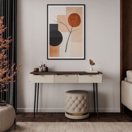 Konsola AUTUMN z szufladami, Kaszmir / Orzech