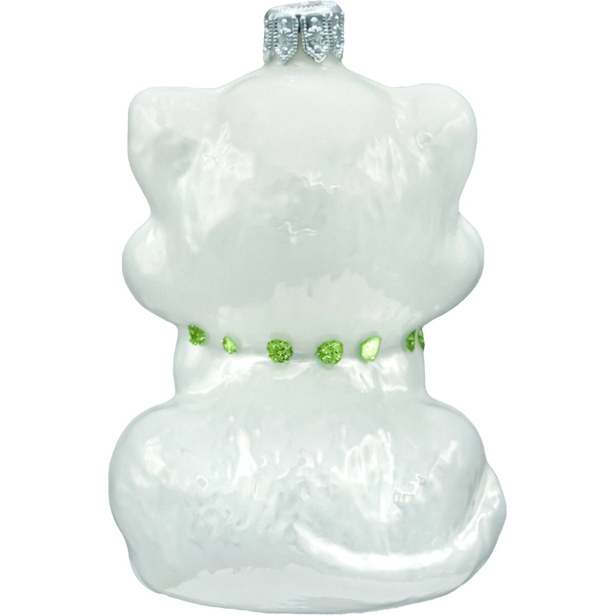 Bombka choinkowa szklana: Kotek z sercem w muszce