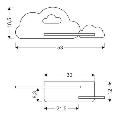 Kinkiet LAMPA ścienna CLOUD 21-75581 Candellux dekoracyjna OPRAWA półka LED 5W 4000K chmury niebieskie drewno