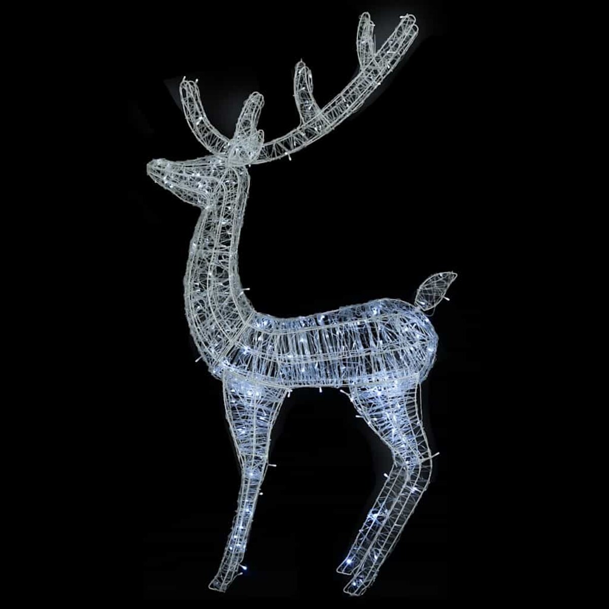 vidaXL Renifery z akrylu XXL, 3 szt., 250 zimnych białych LED, 180 cm