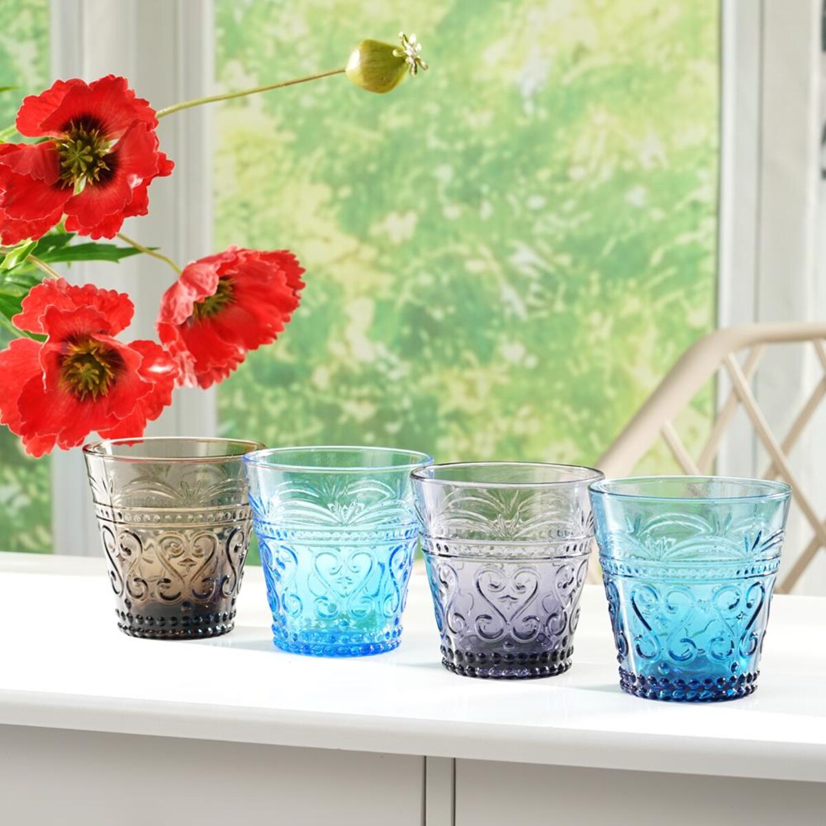 VILLA ITALIA Szklanka niebieska 250 ml 9 cm FIORINO