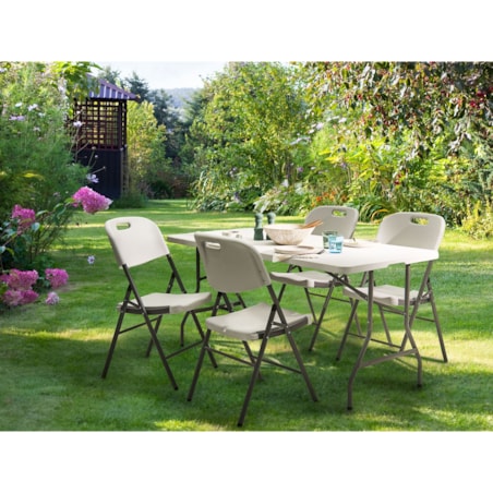 Zestaw ogrodowy dla 4 osób CUGNOLI Składane Biały