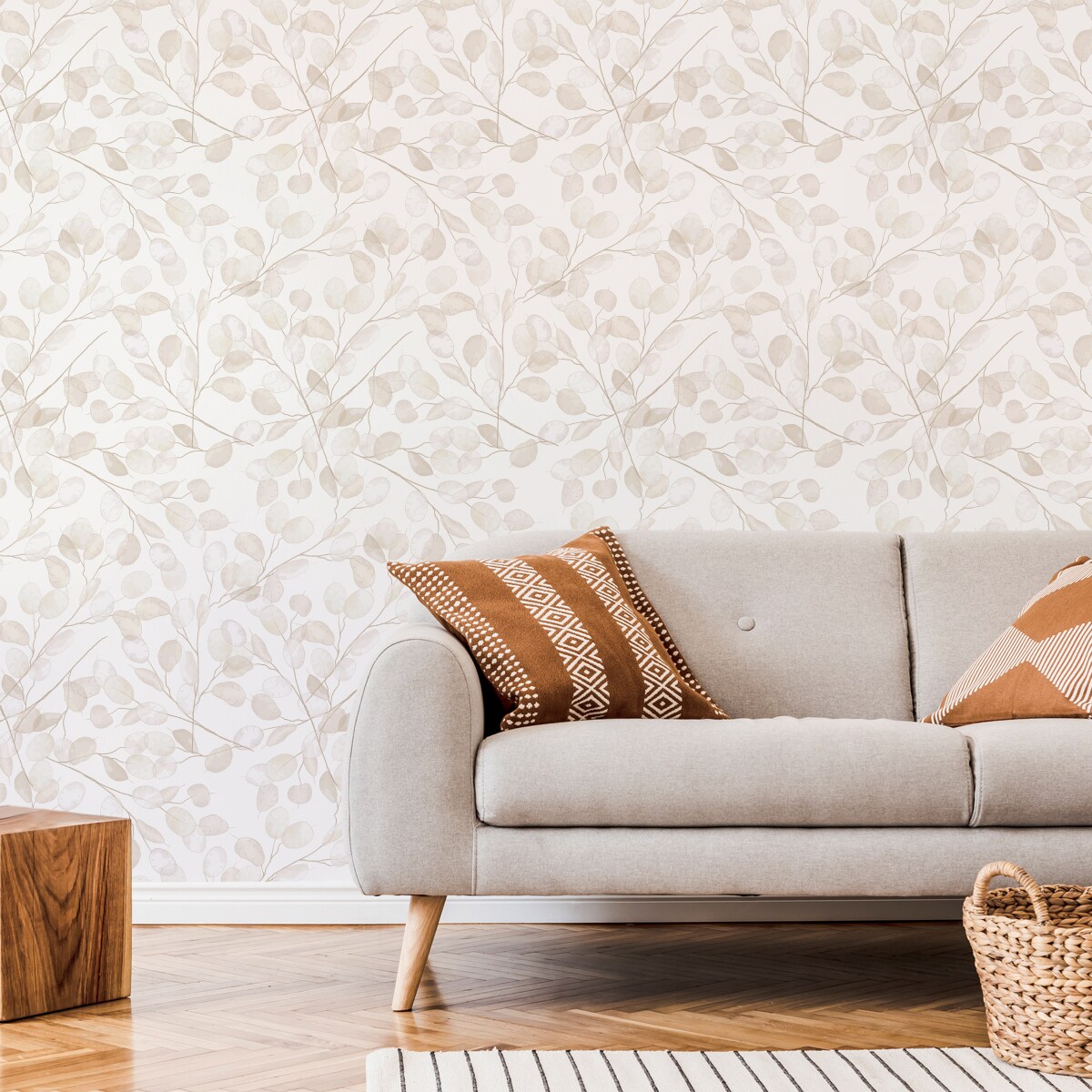 Tapeta Beżowe LIŚCIE Roślina Natura