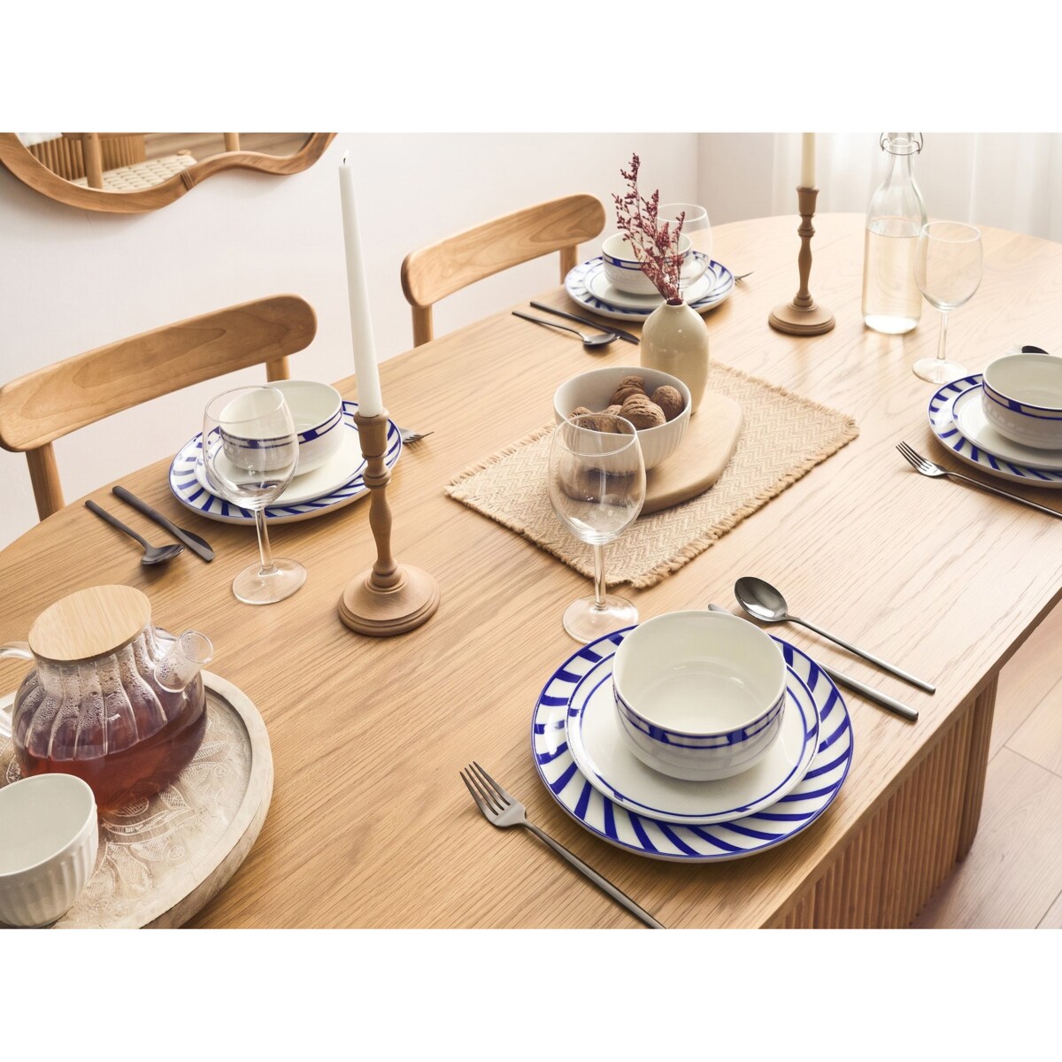 Zastawa stołowa 24-częściowa SHISO Porcelana Biały/ niebieski