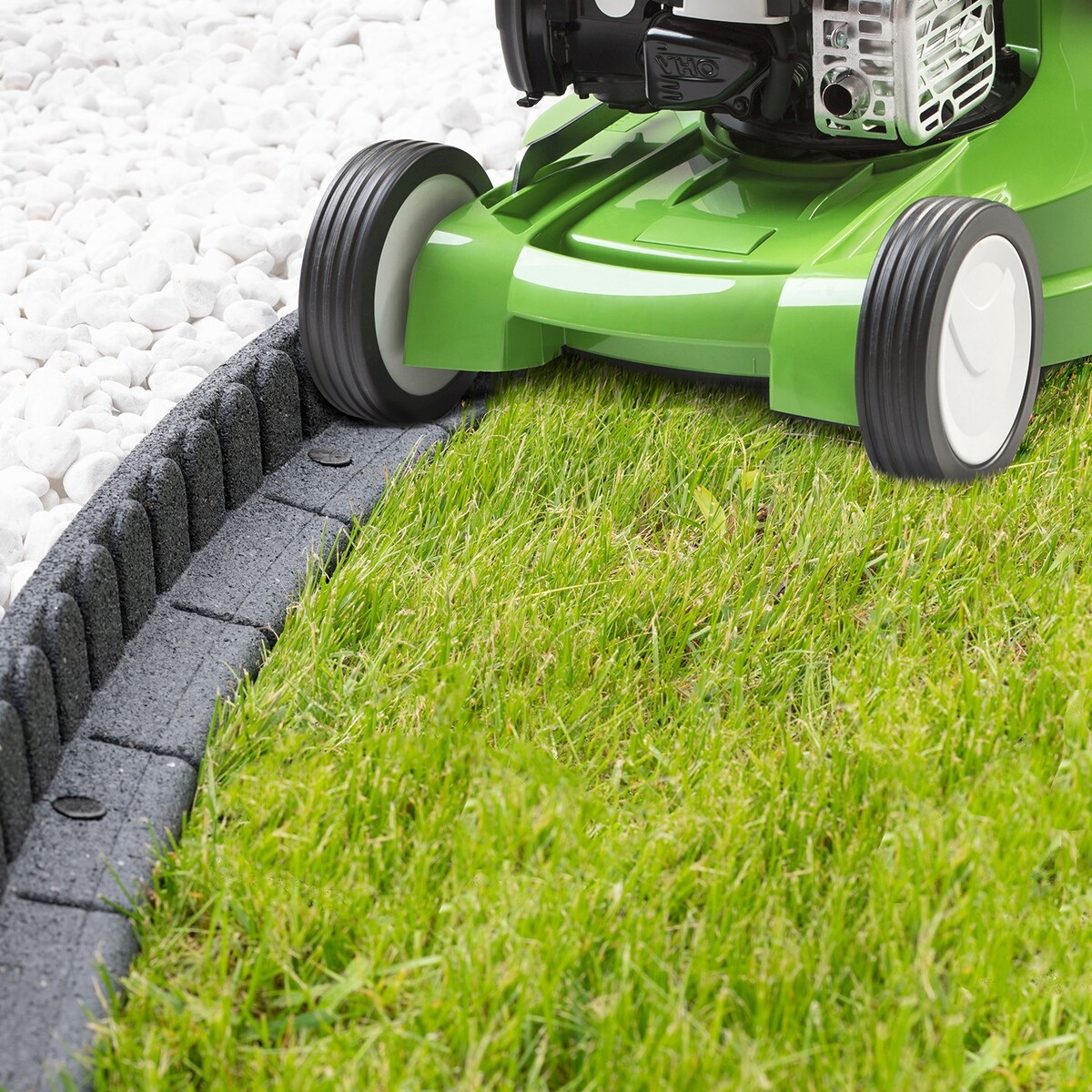 Obrzeże trawnikowe ogrodowe 4,8m zestaw 4 szt 120x7x8 cm Mowing Edge z zestawem montażowym 4x4 szpilki kolor szary