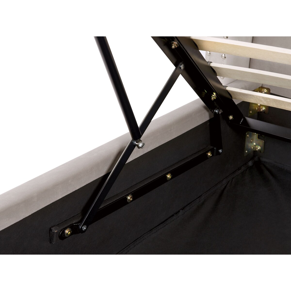 Łóżko z pojemnikiem welurowe 180 x 200 cm jasnoszare LUBBON