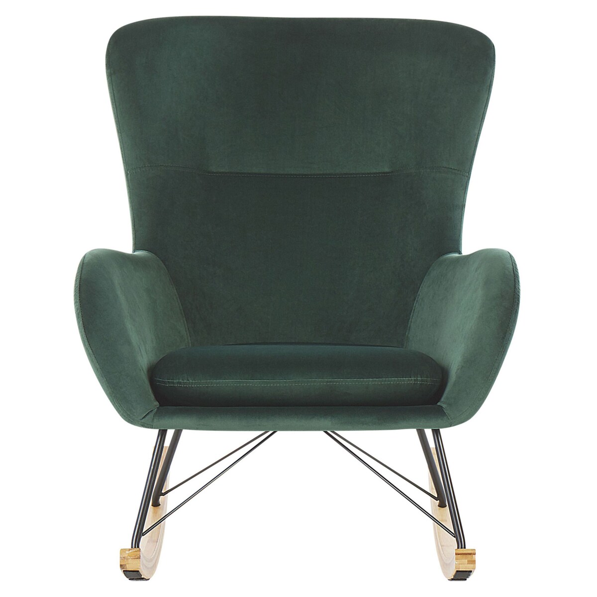 Fotel bujany welurowy zielony ELLAN
