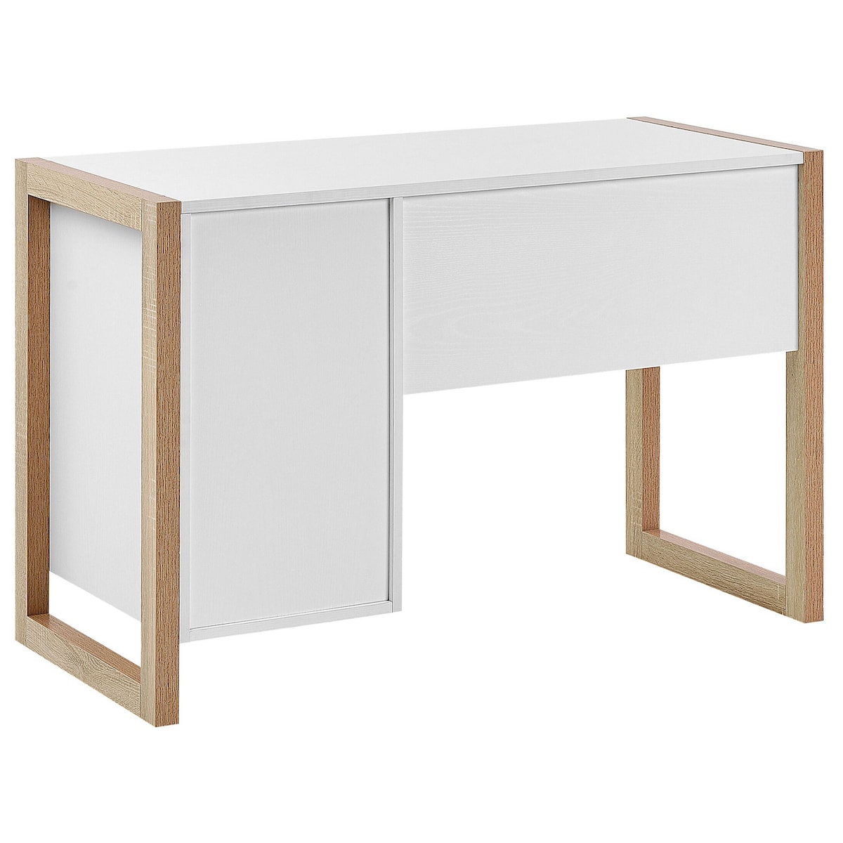 Biurko JOHNSON Brązowy/ biały 112 cm 50 cm ze schowkiem