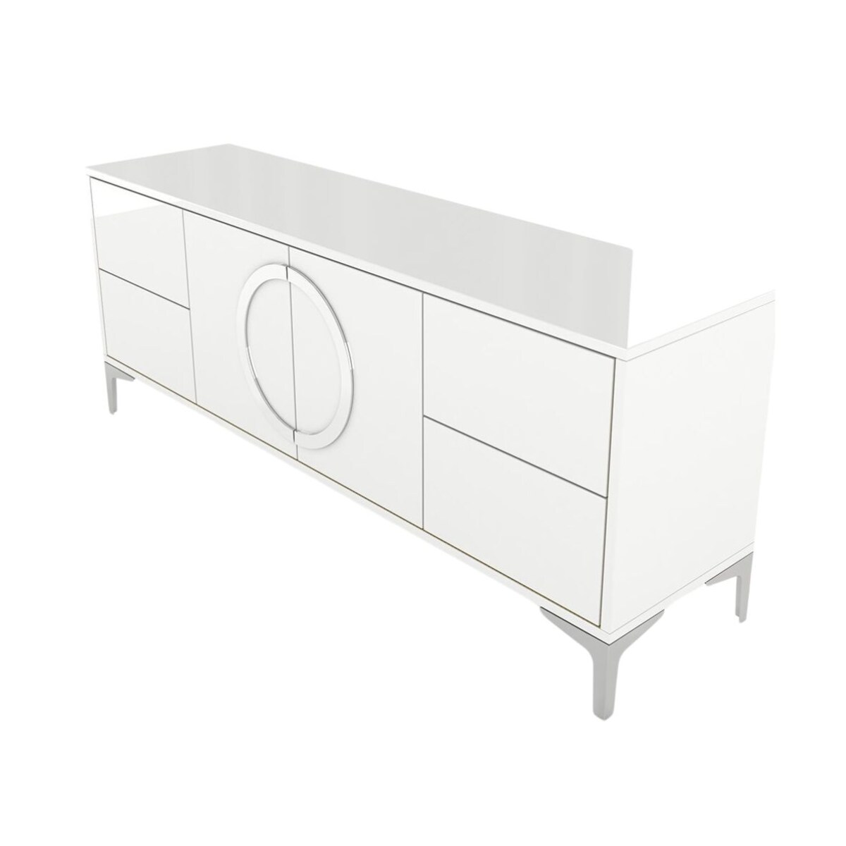 Biała nowoczesna komoda RTV Dancan EVA / połysk