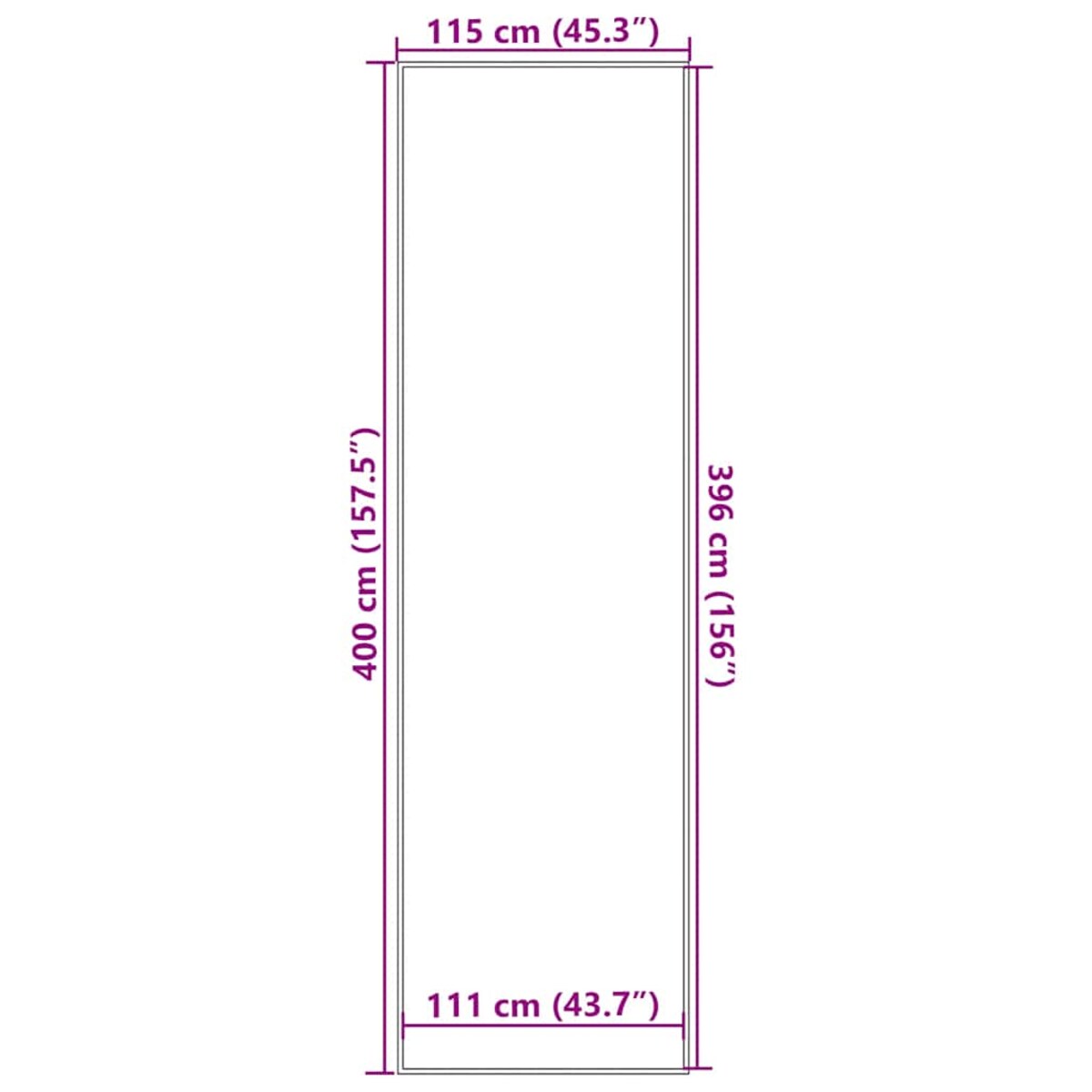 vidaXL Wycieraczka Antracytowa 115x400 cm