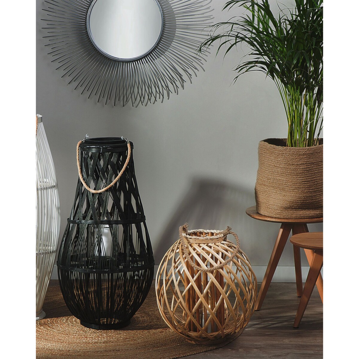 Lampion drewniany 41 cm naturalny SAMOA