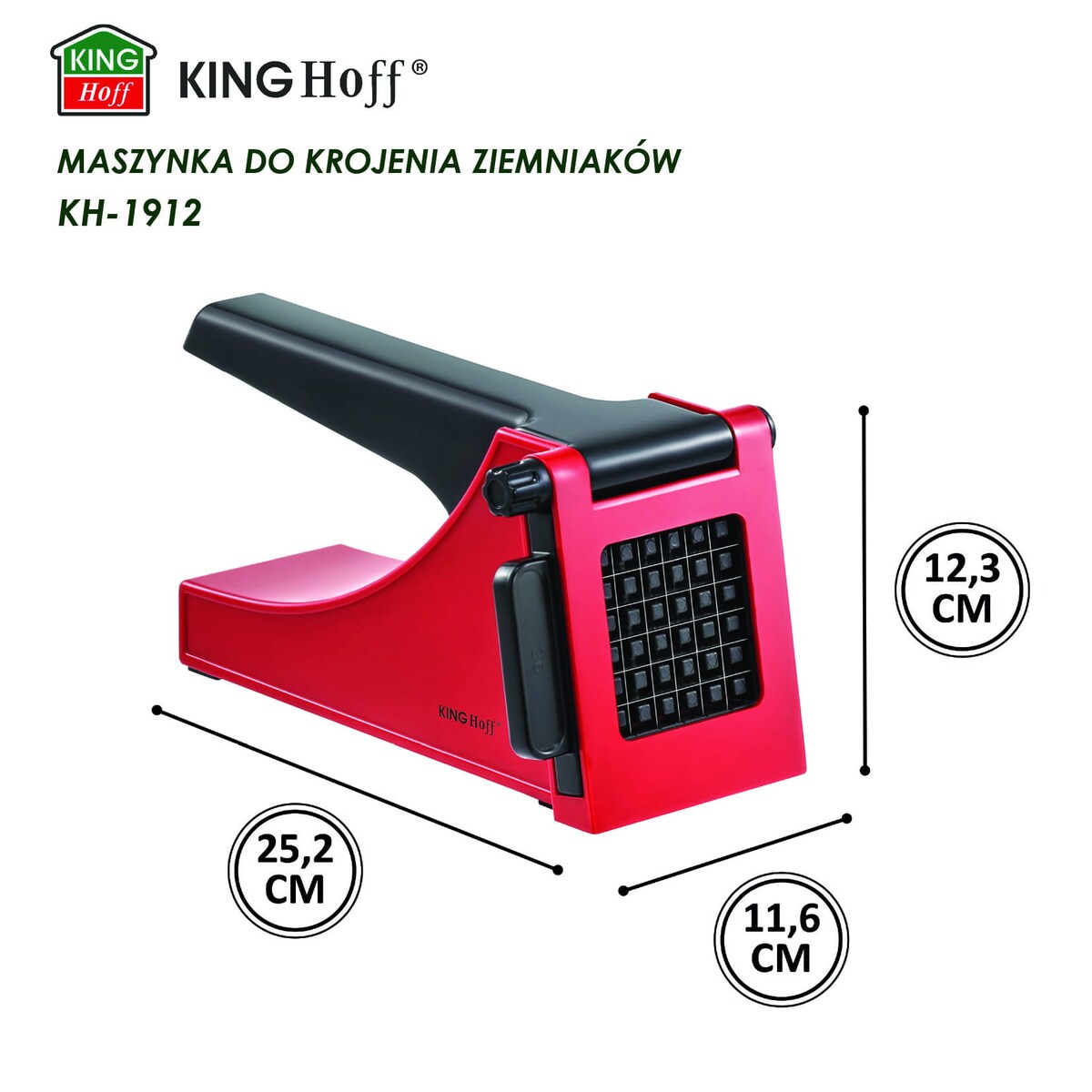Maszynka do krojenia ziemniaków frytek czerwona KINGHOFF